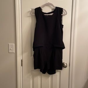 Opullence black shirt romper - size Small